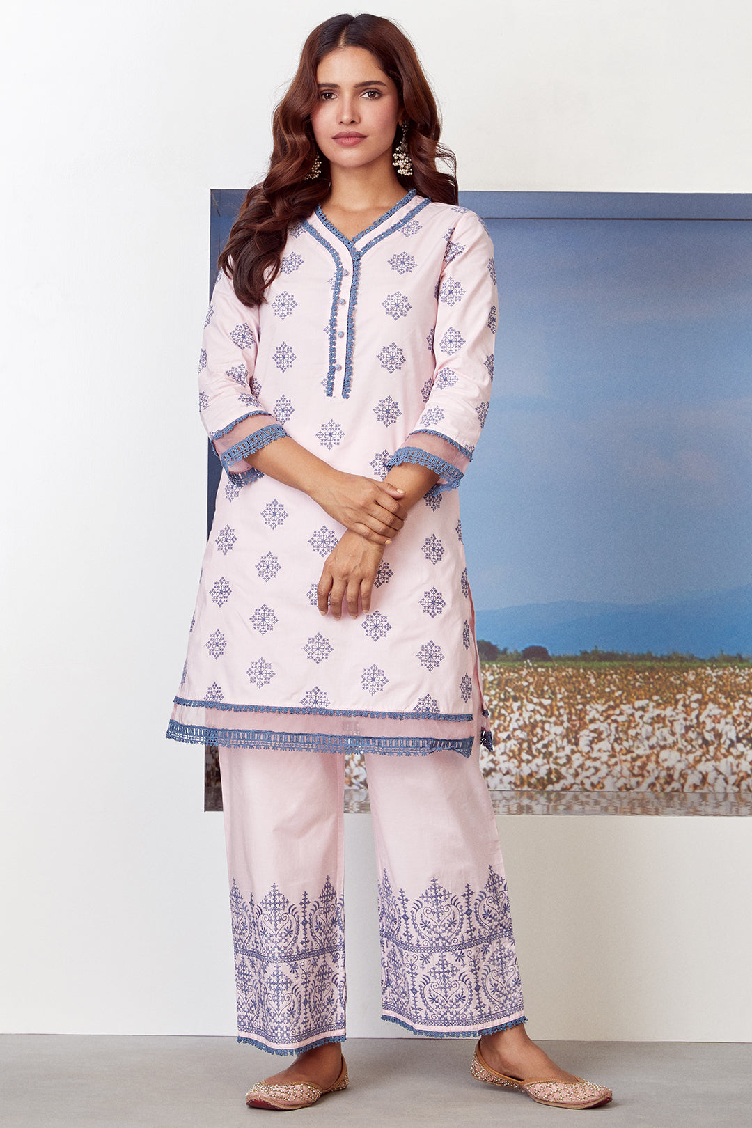 Mulmul Cotton Snow Flake Kurta