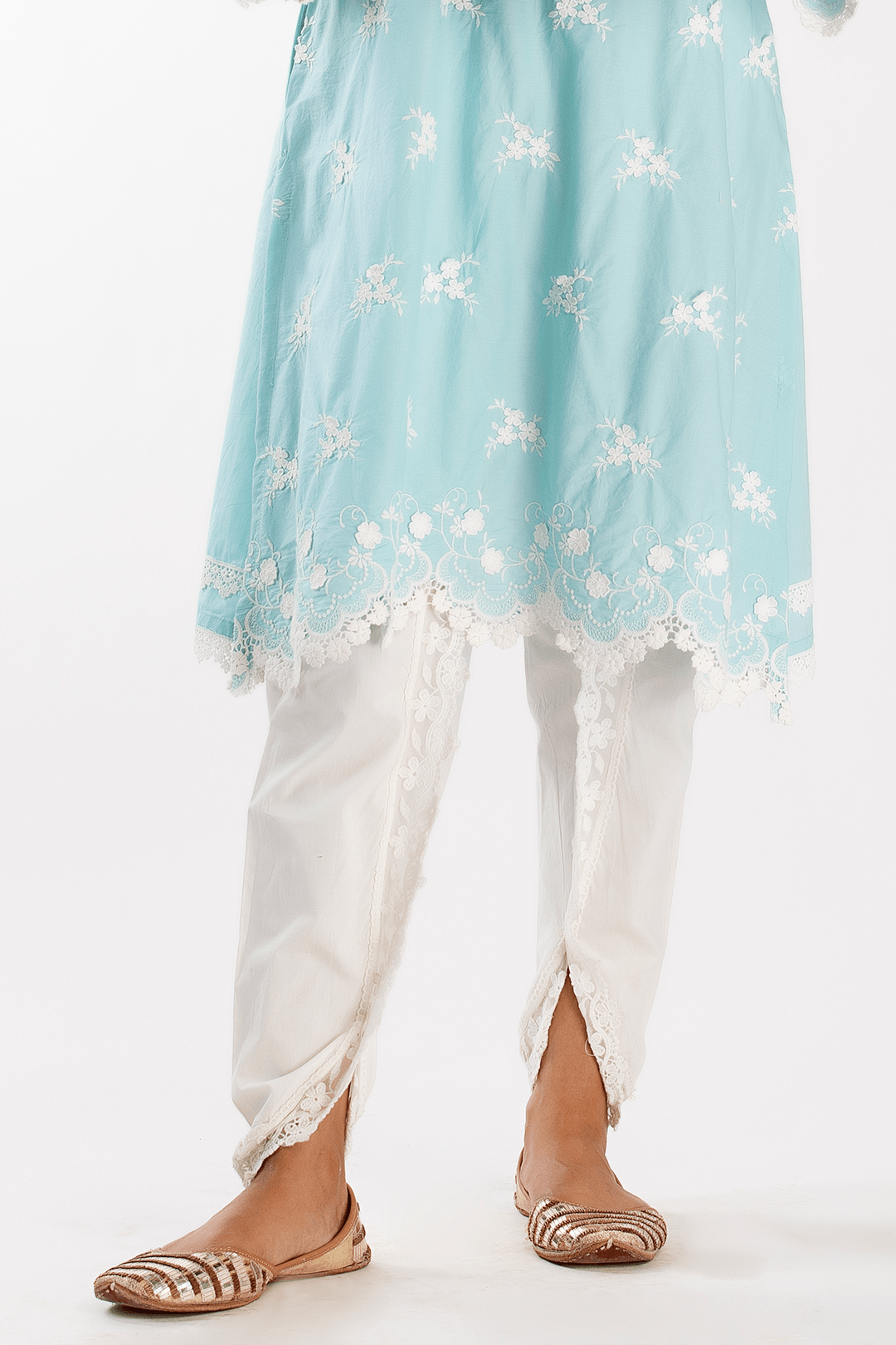 Mulmul Cotton Stella Turquoise Kurta