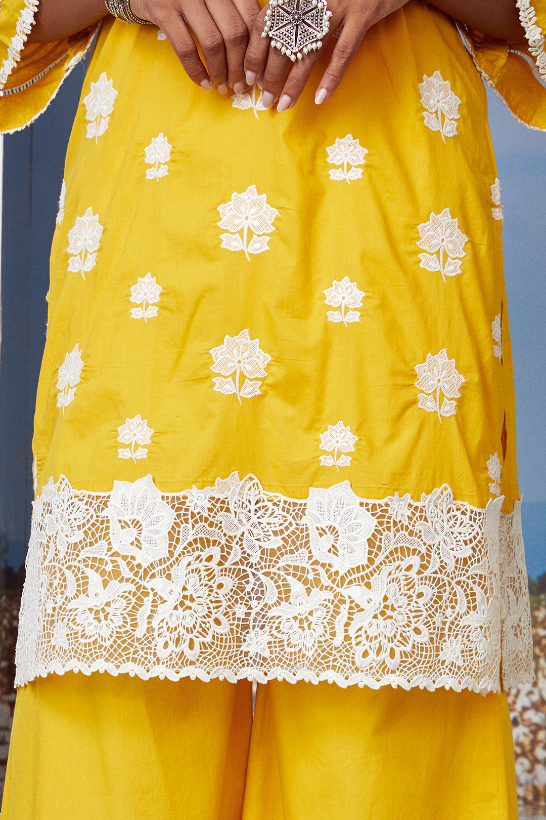 Mulmul Cotton Sunkissed Kurta with Sunkissed Palazzo