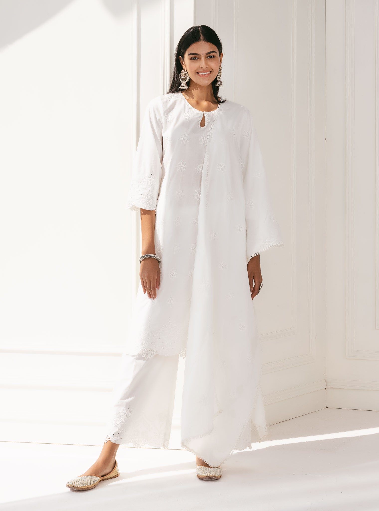 Mulmul Cotton Tia White Kurta
