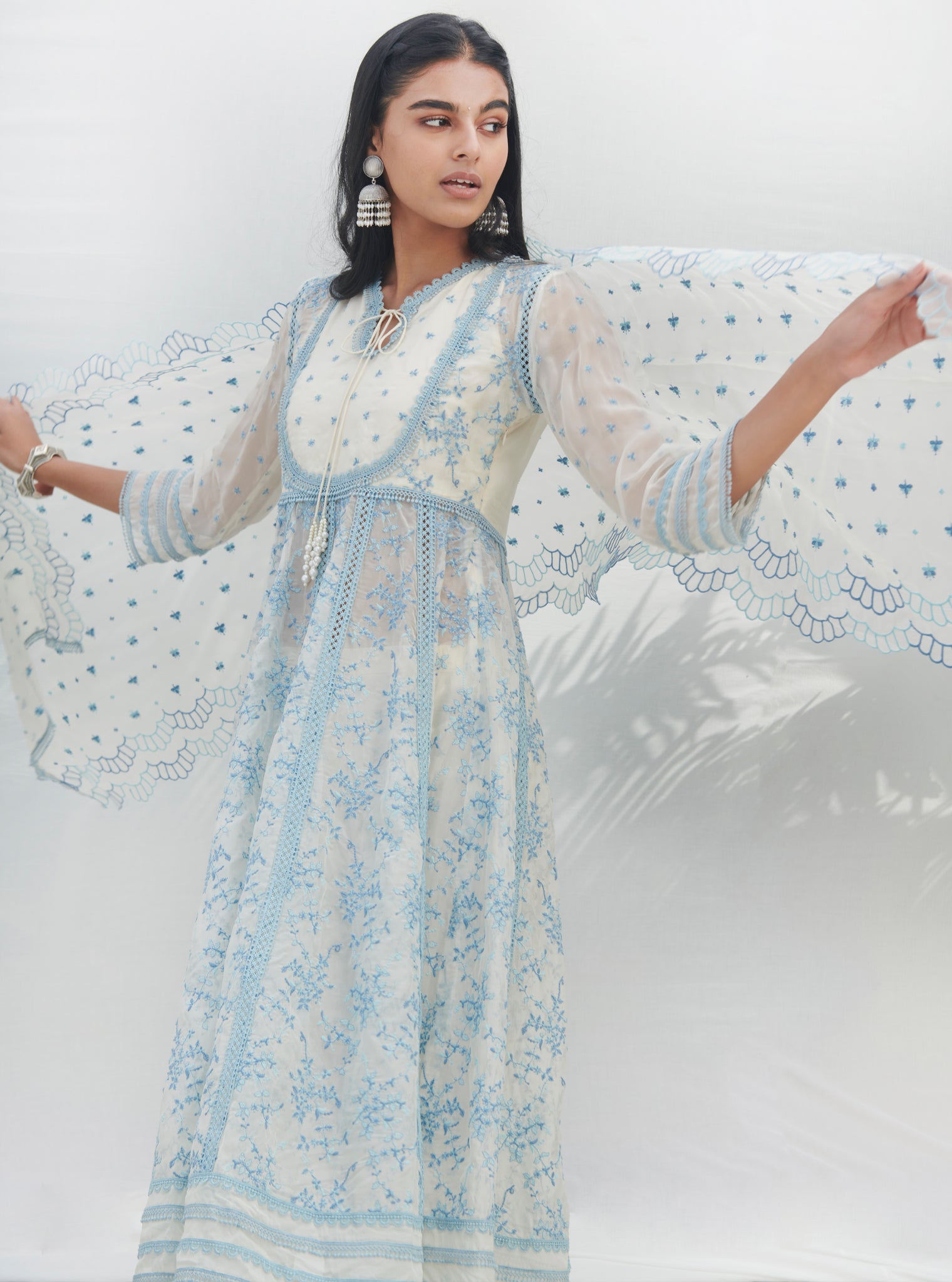 Mulmul Cotton Aldona White Dupatta