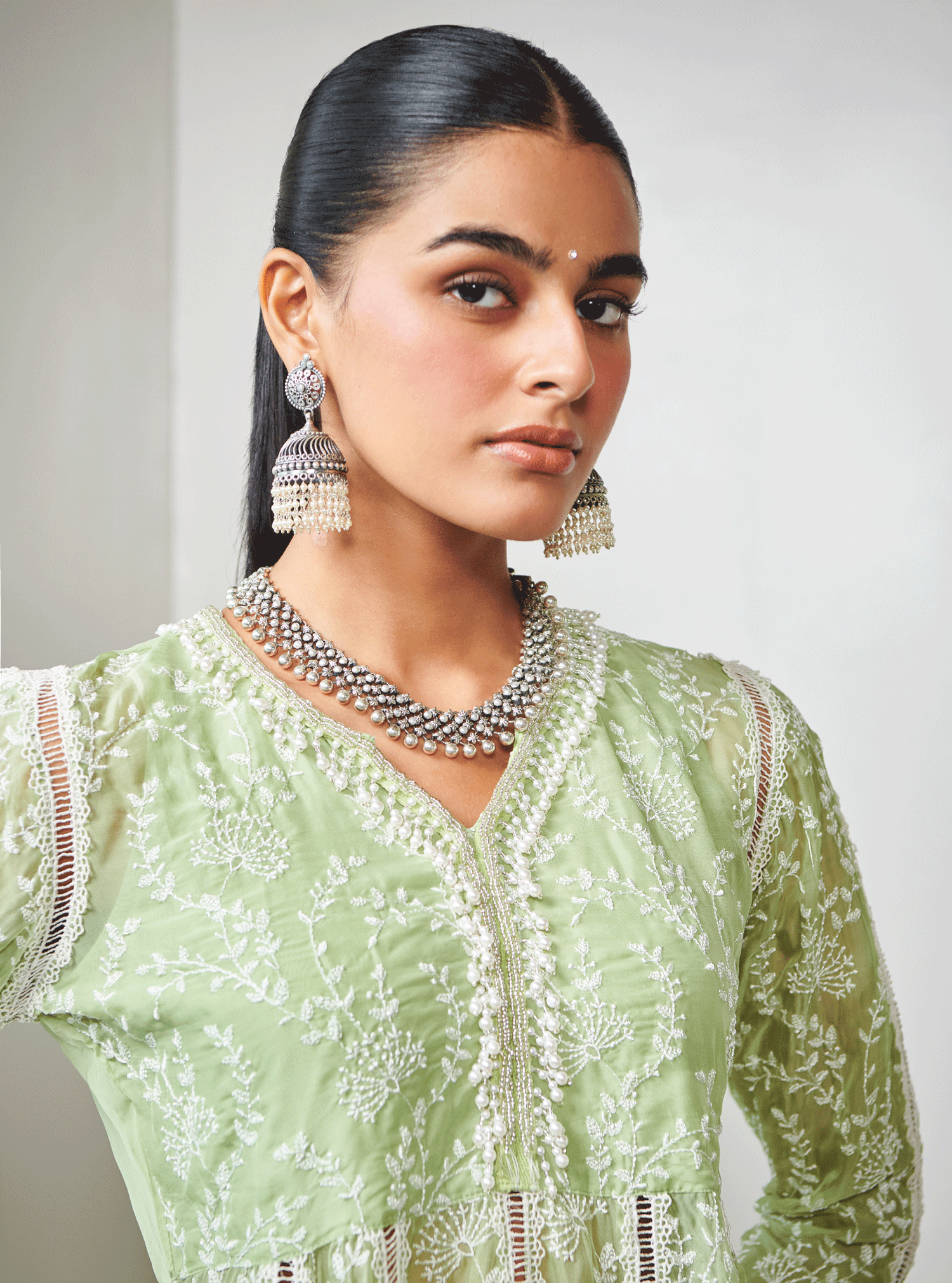 Twyla Organza Blue Kurta Set