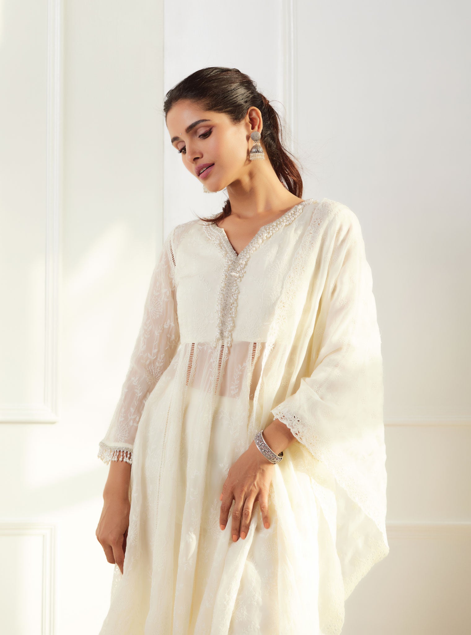 Mulmul Fedora Off White Dupatta