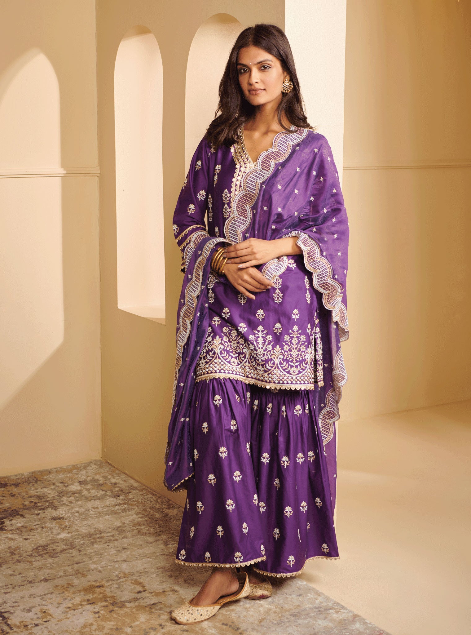 Mulmul Cotton Mahi Purple Dupatta