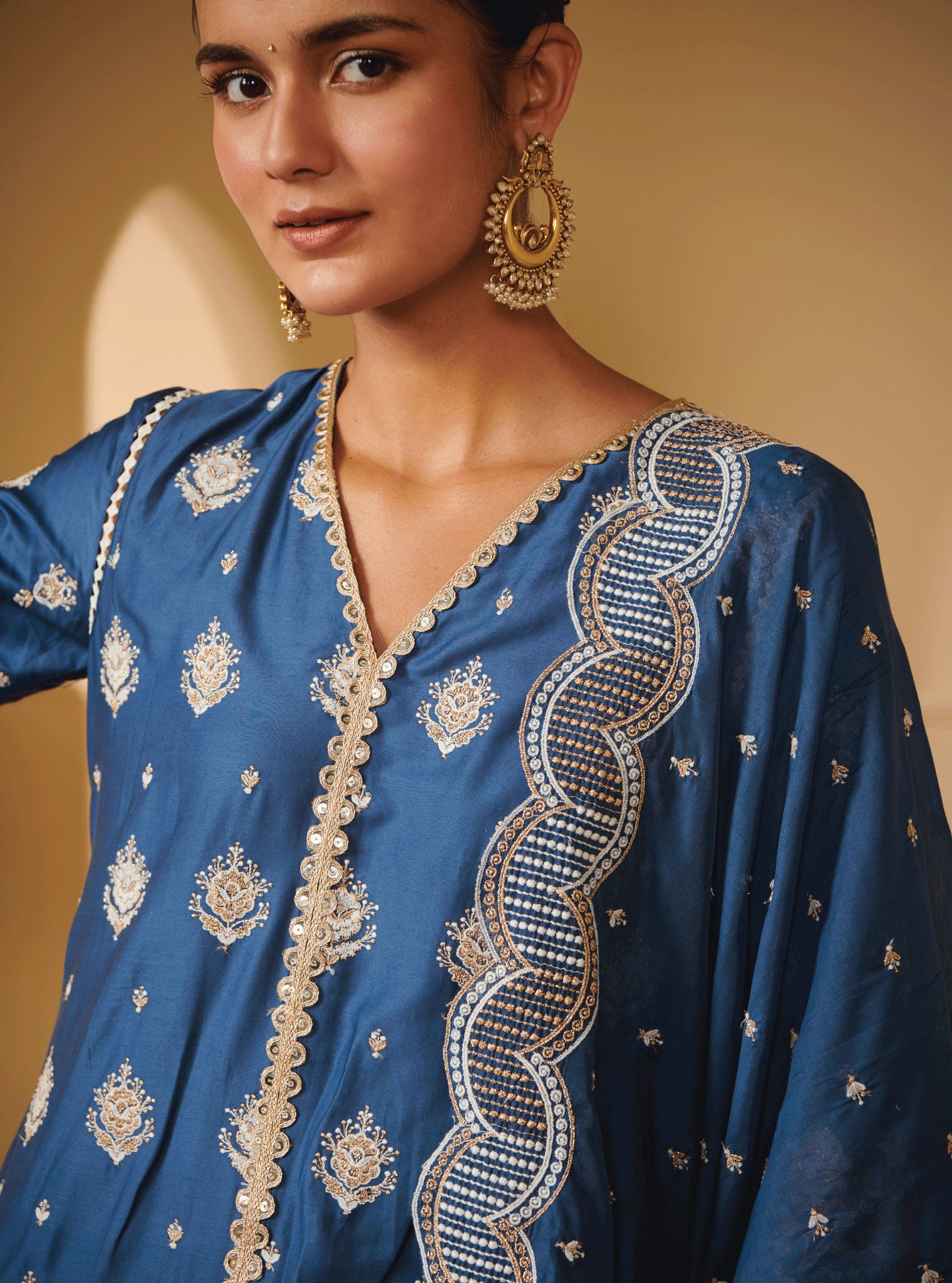 Mulmul Cotton Mahi Navy Dupatta