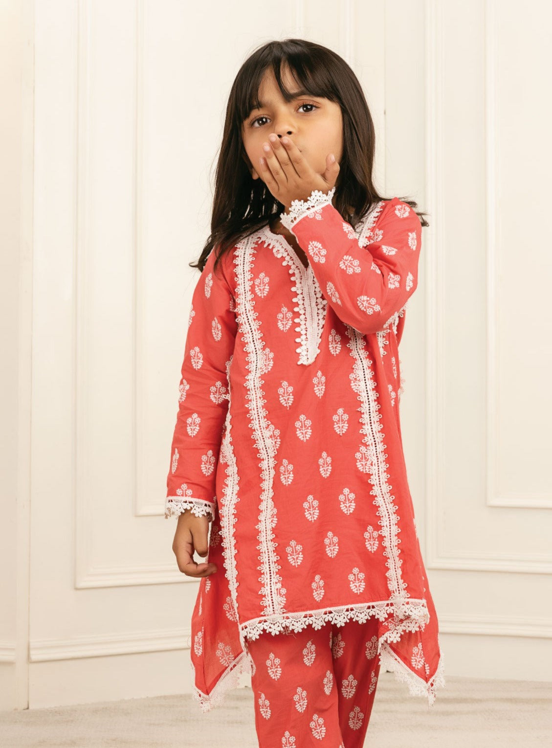 Mulmul Cotton Amaris Red Kurta