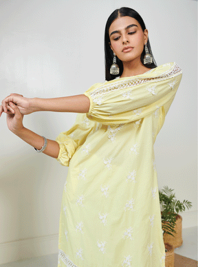 Mulmul Supima Cotton Lotus Pond Grey Kurta