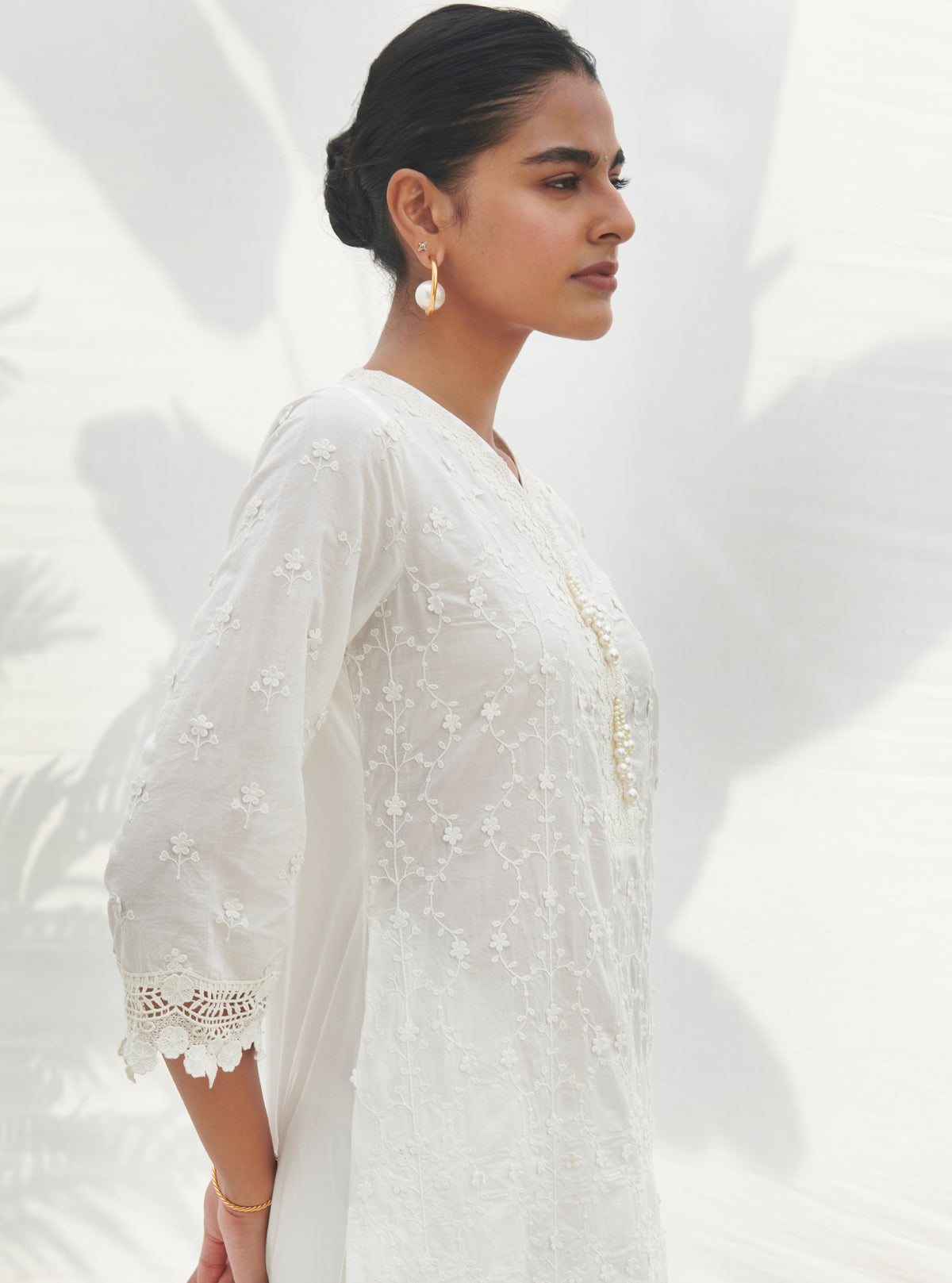 Mulmul Organza Rivona White Dupatta main image 0