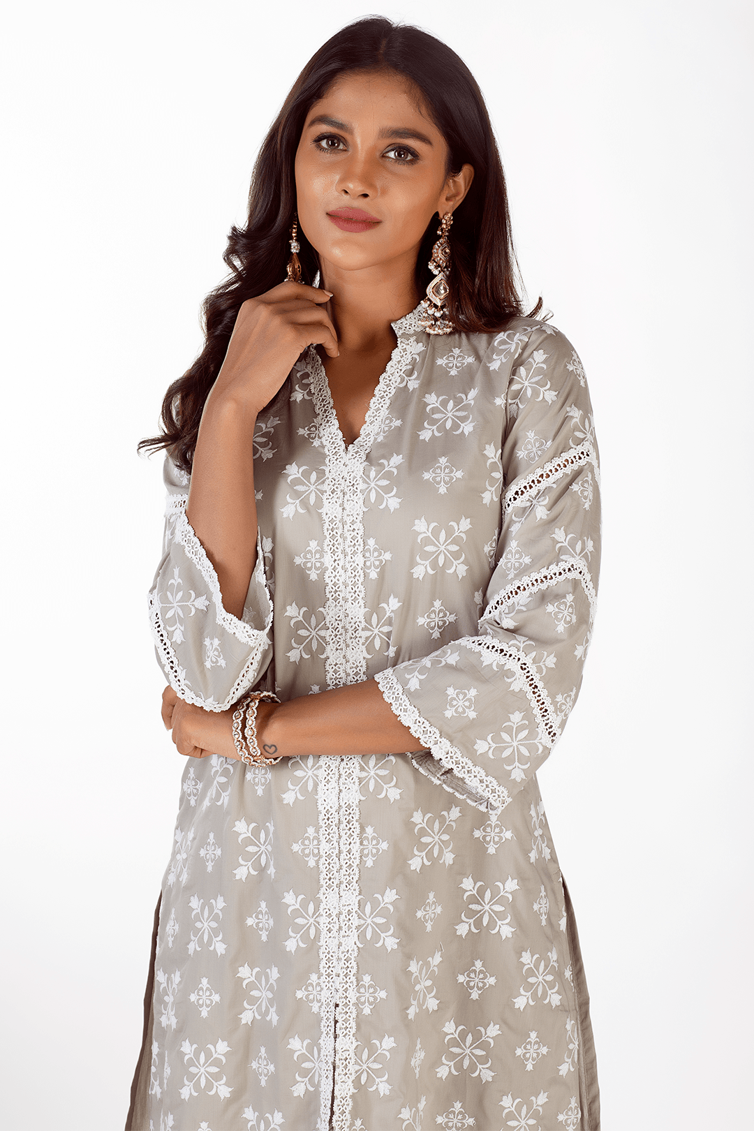 Mulmul Cotton Vera Grey Kurta