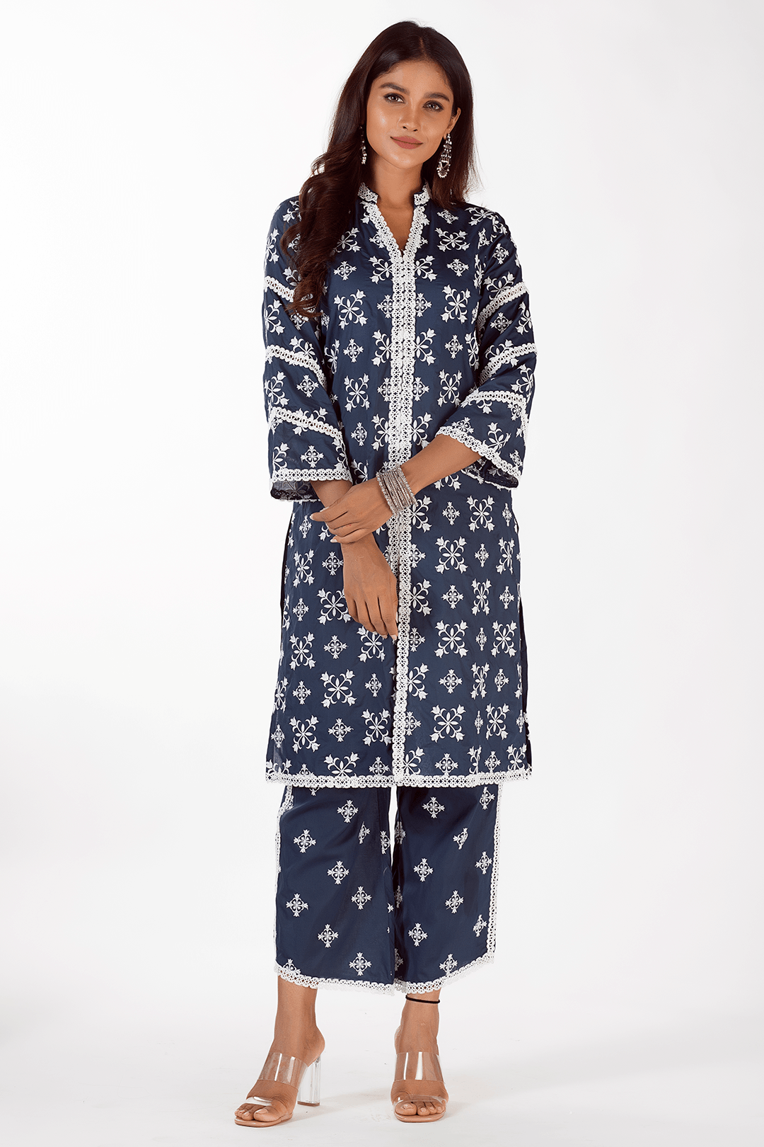 Mulmul Cotton Vera Navy Pyajama