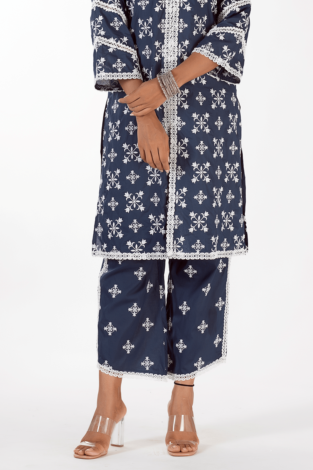 Mulmul Cotton Vera Navy Pyajama