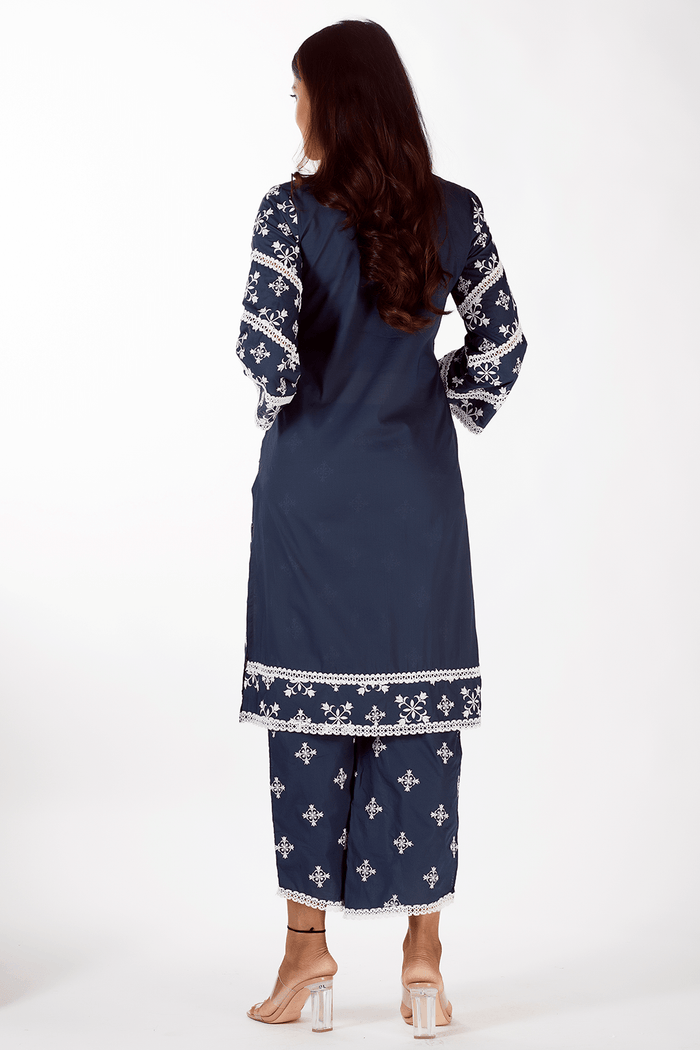 Mulmul Supima Cotton Vera Navy Pyajama