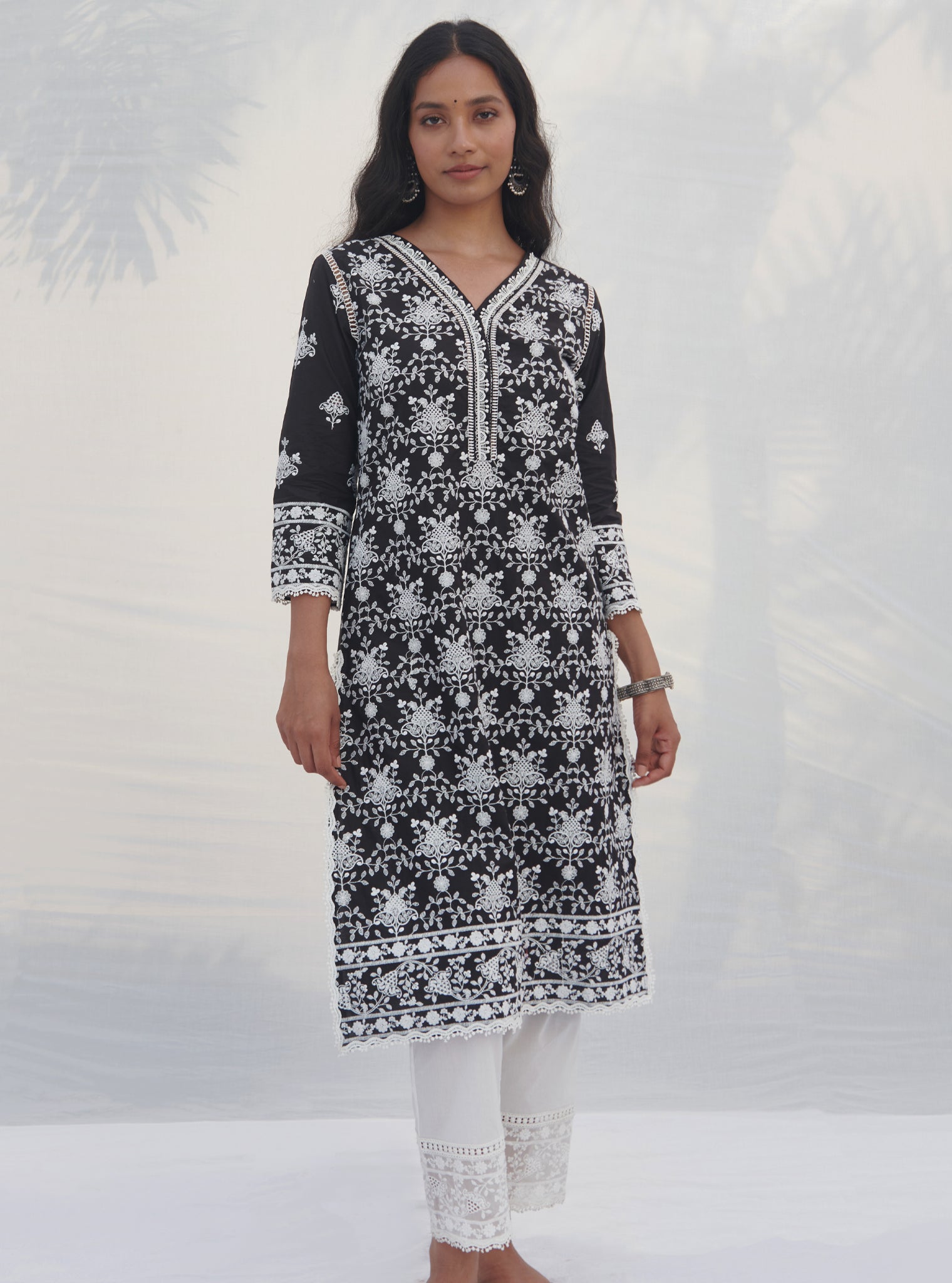 Mulmul Cotton Verla Black kurta