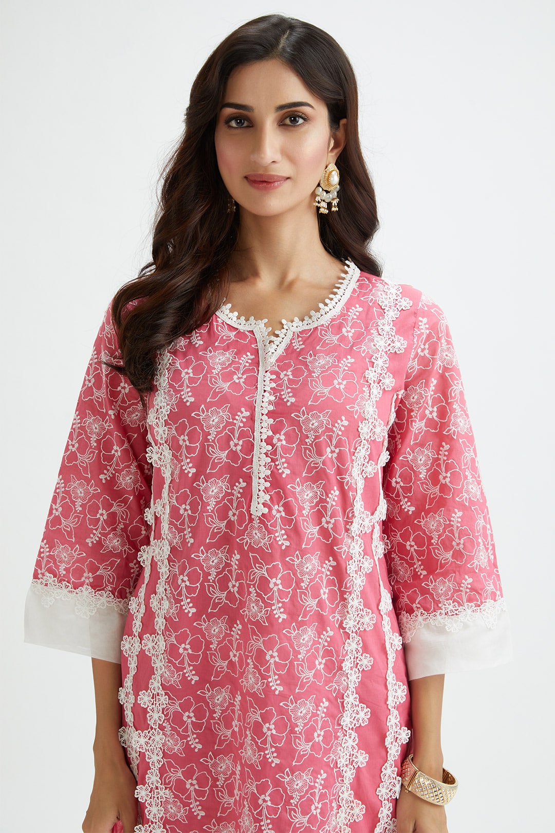 Mulmul Cotton Vireo Fuchsia Kurta