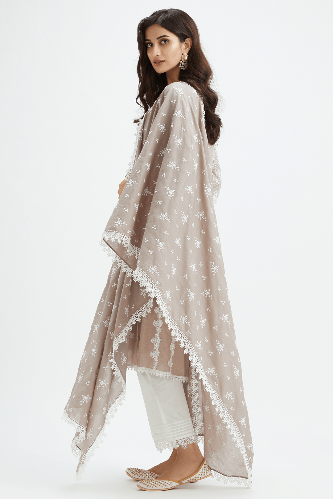 Mulmul Cotton Magpie Dark Grey Dupatta