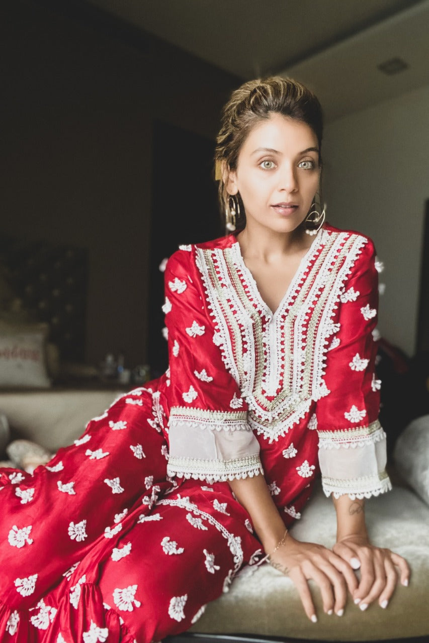 Jubilee Cupro Satin Kurta Set