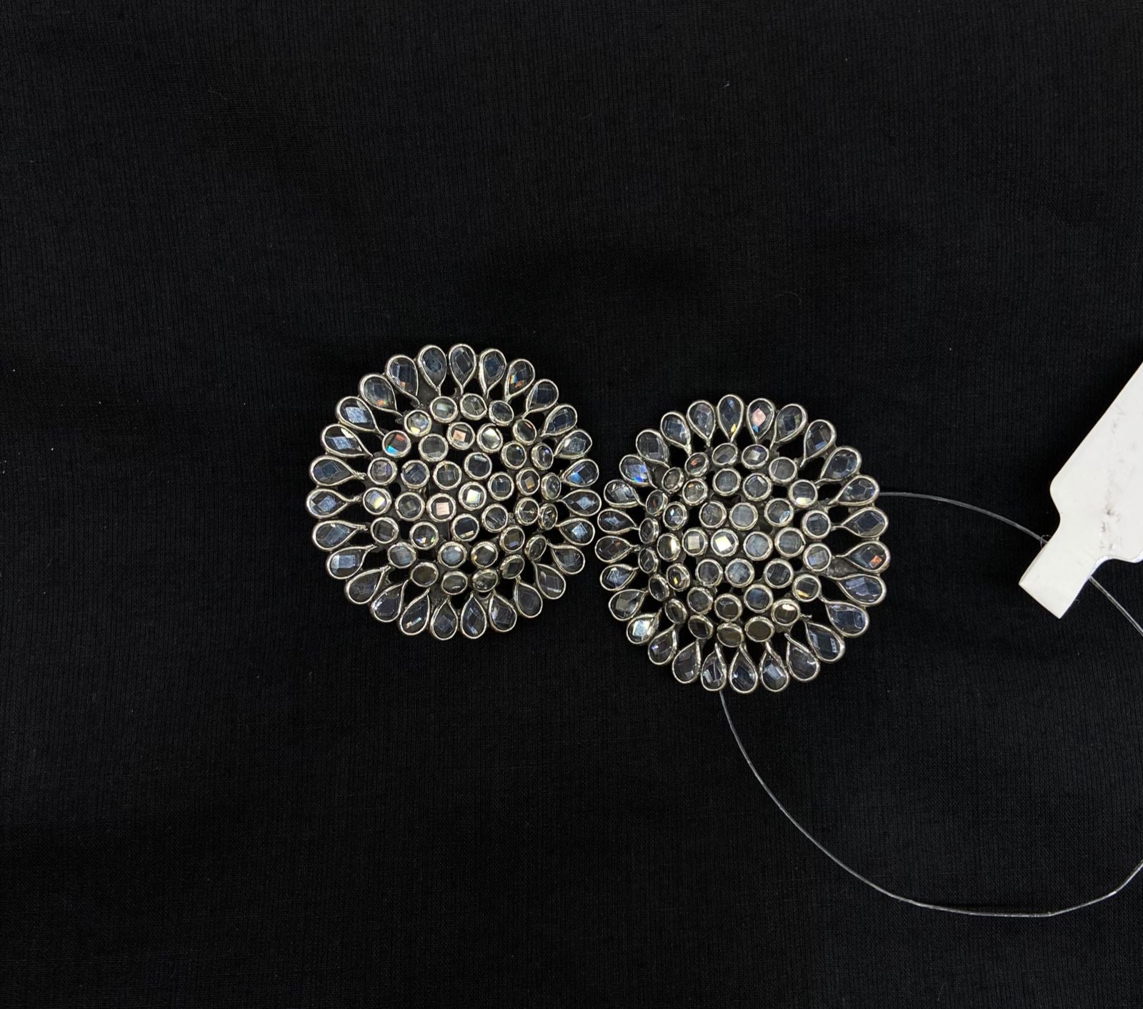 Pure Silver Chrysanthemum Antique Earrings