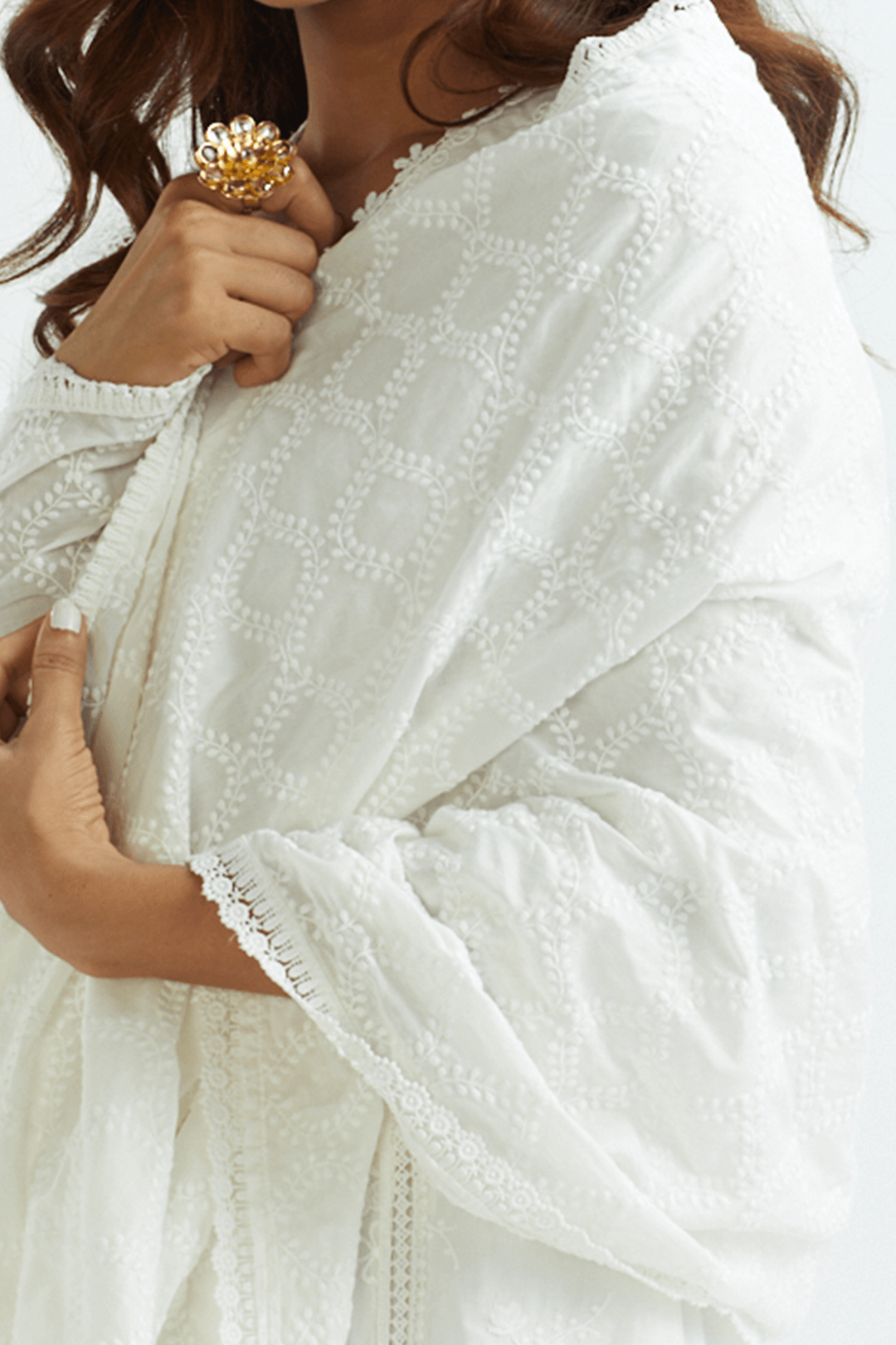 jaal dupatta white