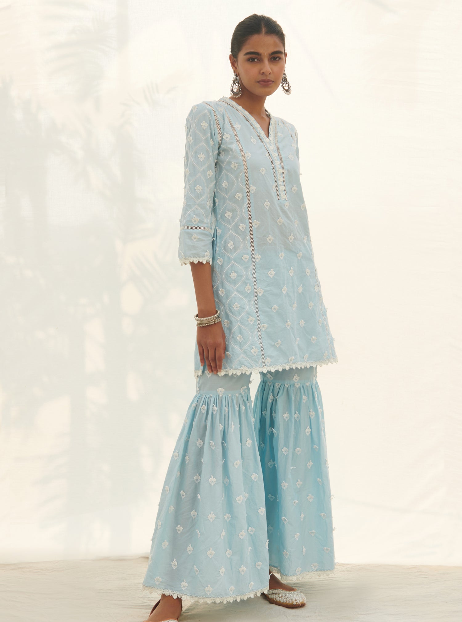 Yalika Supima Cotton Blue Kurta Set