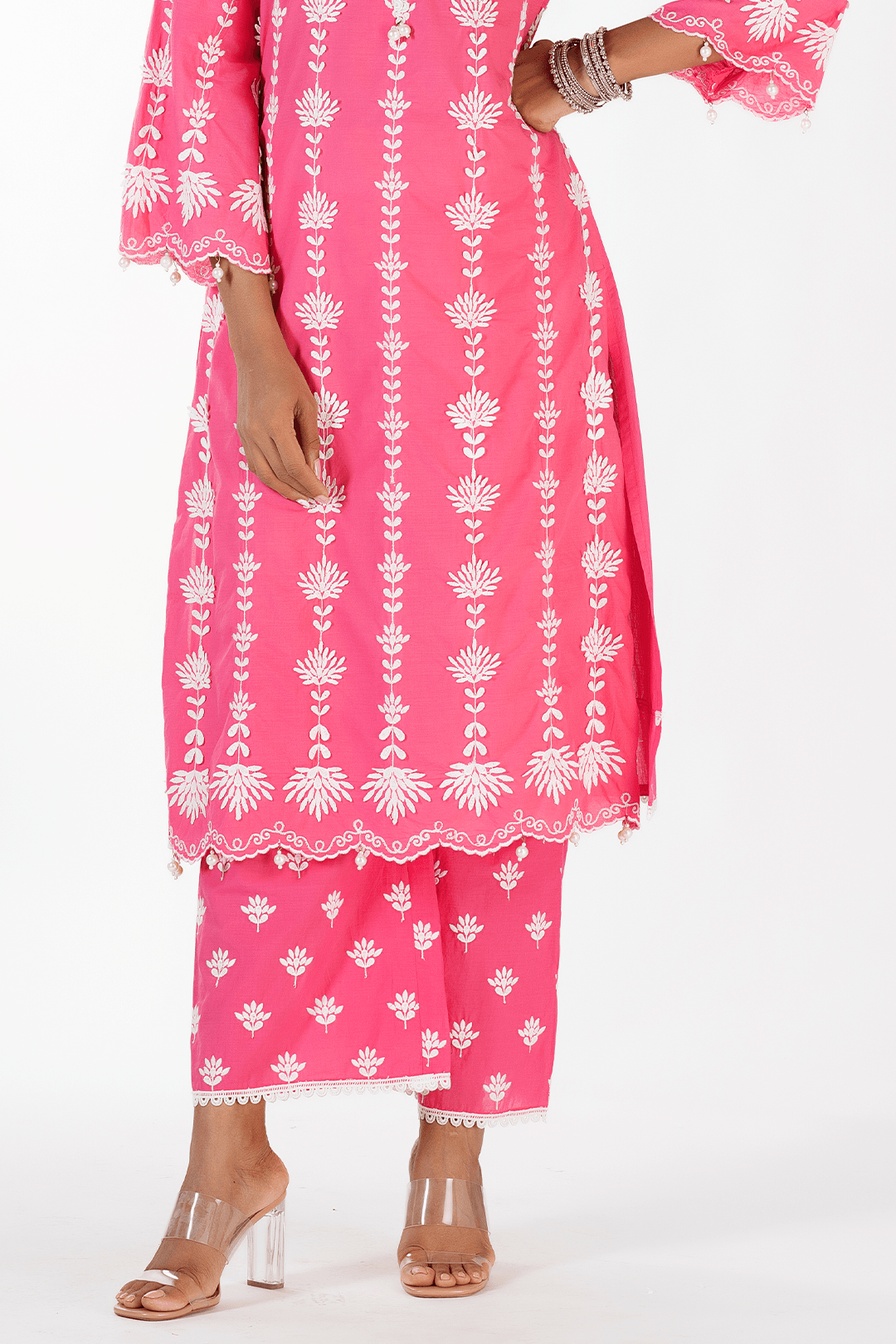 Mulmul Cotton Zaira Fuchsia Palazzo