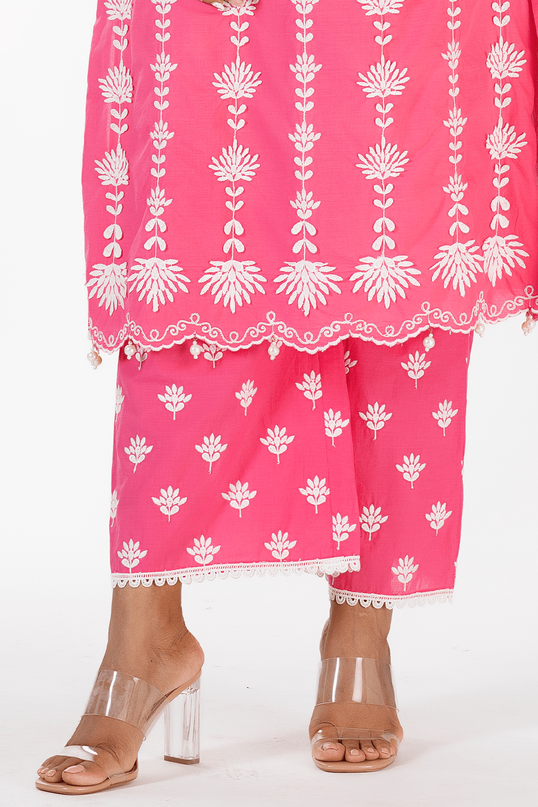 Mulmul Cotton Zaira Fuchsia Palazzo