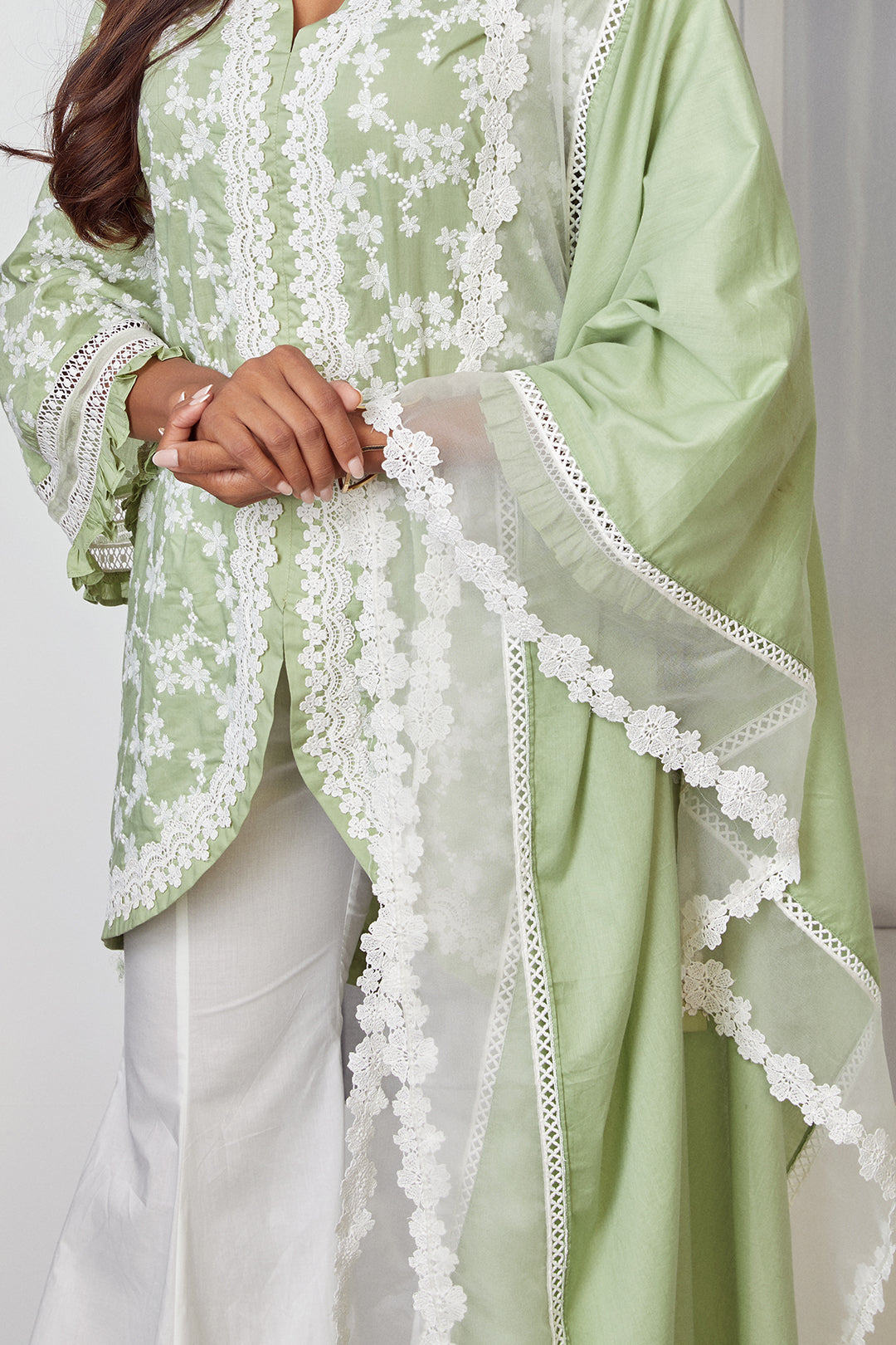 Mulmul Cotton Zeta Kurta With New Bellbottom