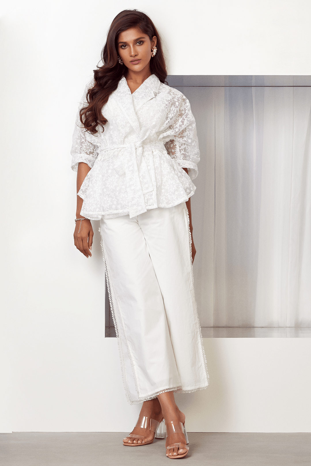 MULMUL ORGANZA CELINE WHITE KIMONO