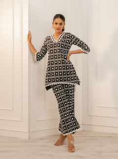 Willow Supima Cotton Black Top with Pant Set