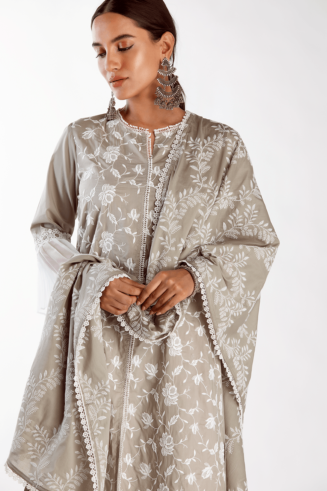 Mulmul Cotton Dusk Grey Kurta