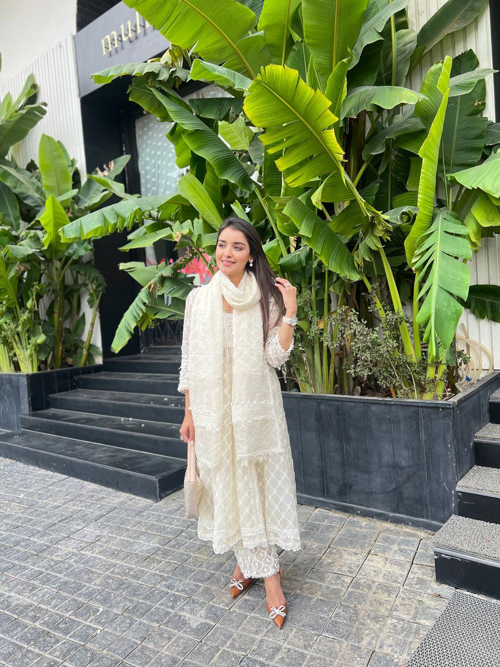 Mulmul Organza Betora Pink Dupatta main image 1