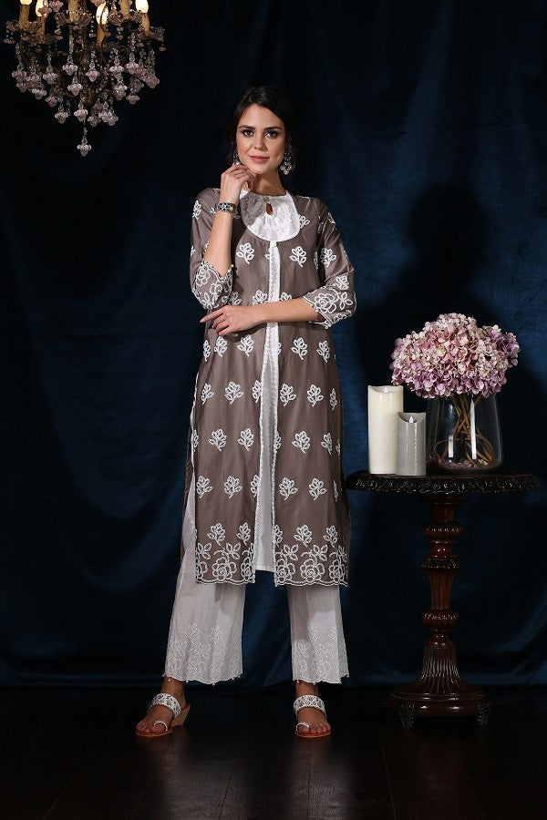 Rosedrop Kurta Grey