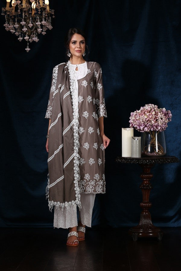 Rosedrop Kurta Grey