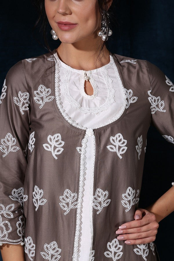 Rosedrop Kurta Grey