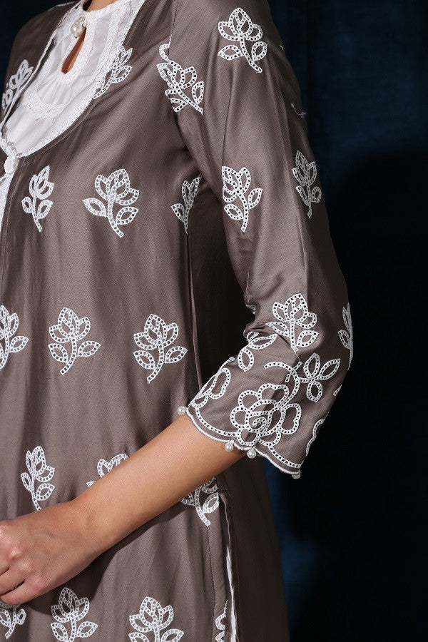 Rosedrop Kurta Grey