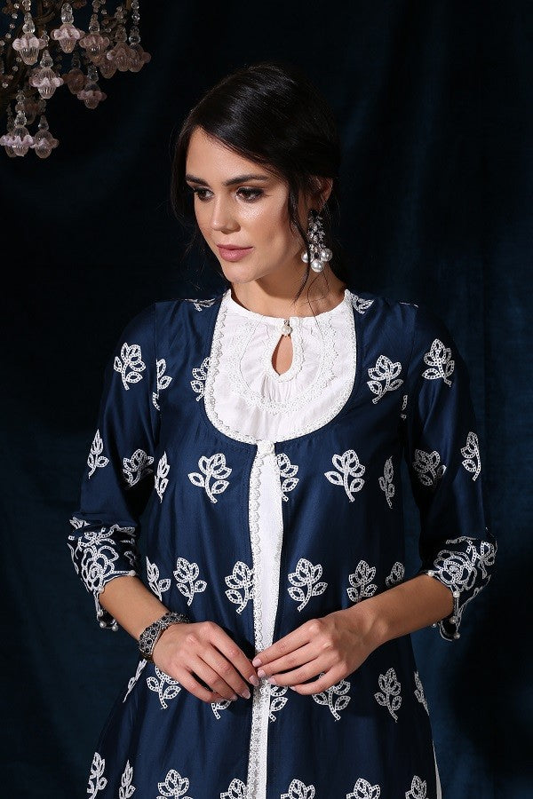 Rosedrop Navy Kurta