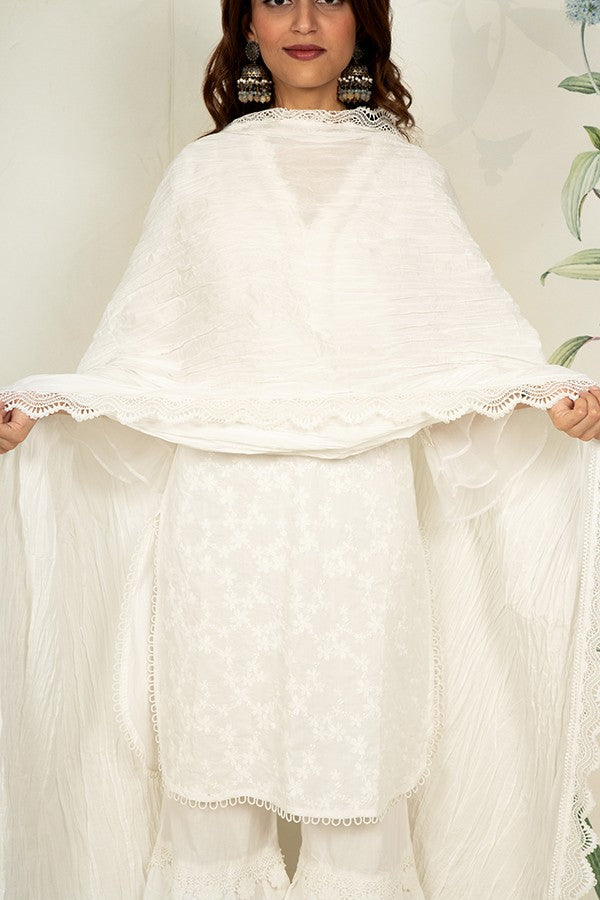 Crinkle Dupatta (WHITE)