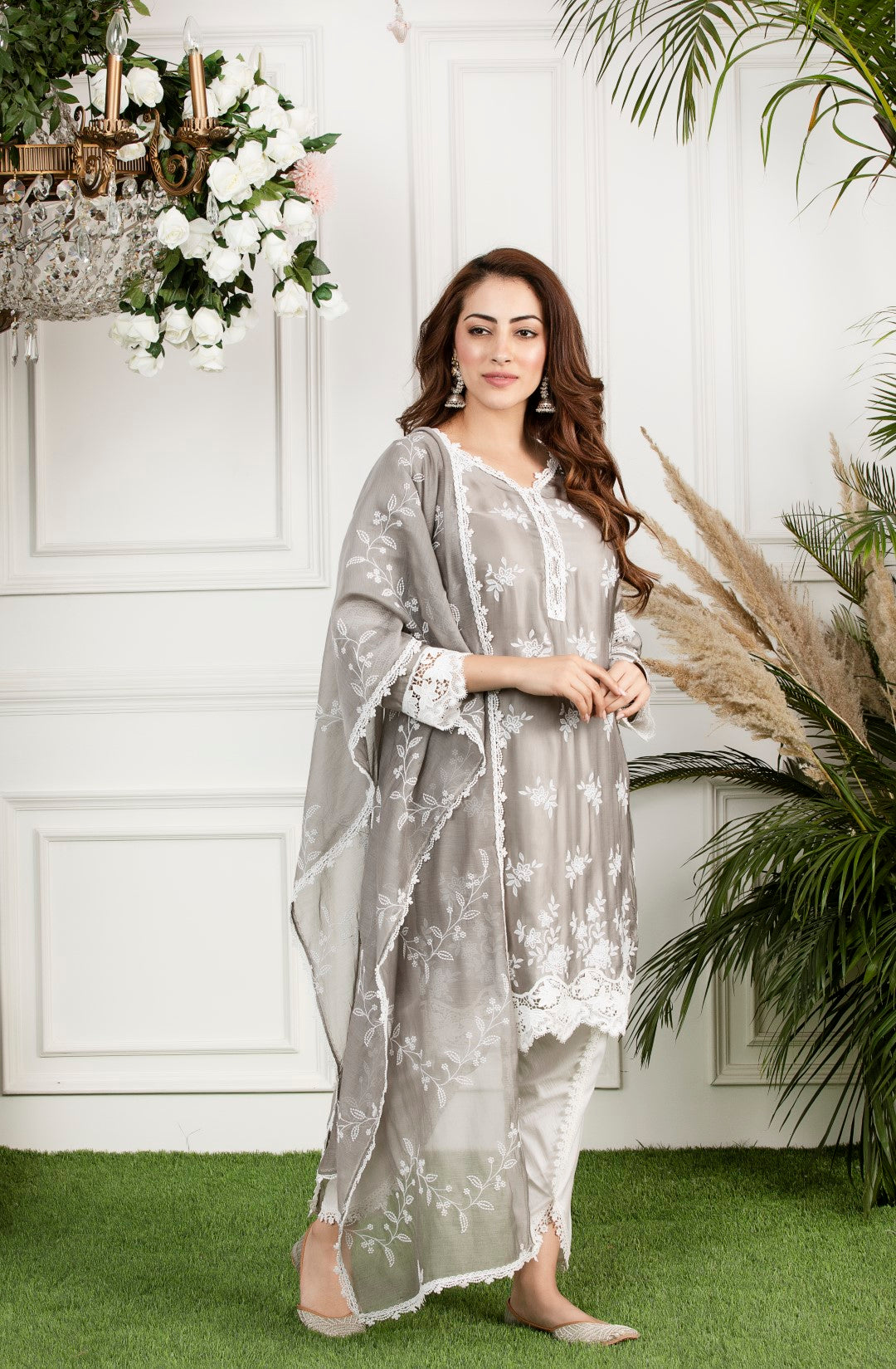 Embroidered Bel Chanderi Dupatta