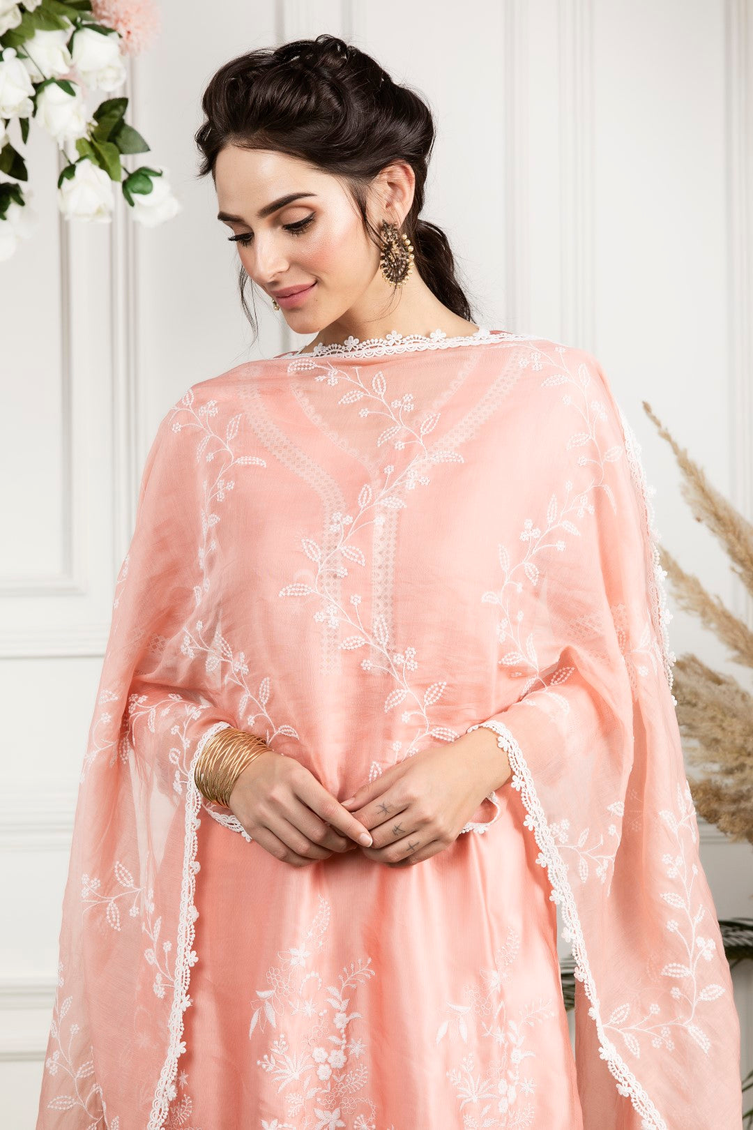 Embroidered Bel Chanderi Dupatta