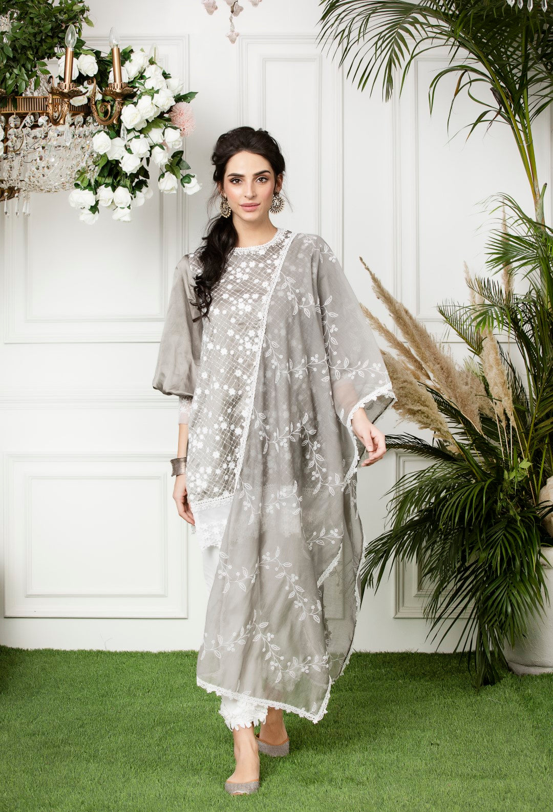 Embroidered Bel Chanderi Dupatta