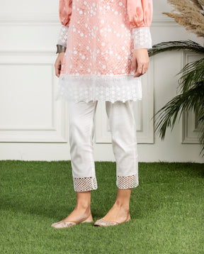 Mulmul Mimosa Kurta With White Fern Pyjamas