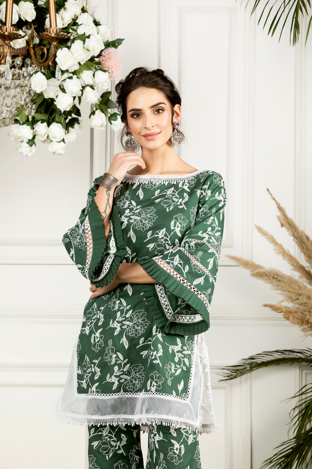 Mulmul Cotton Hydrangea Kurta