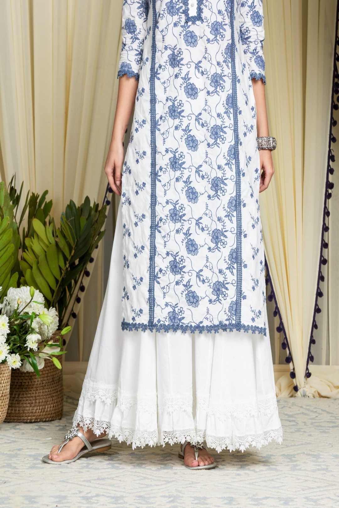 Rosetta Cotton Kurta with Sharara Set