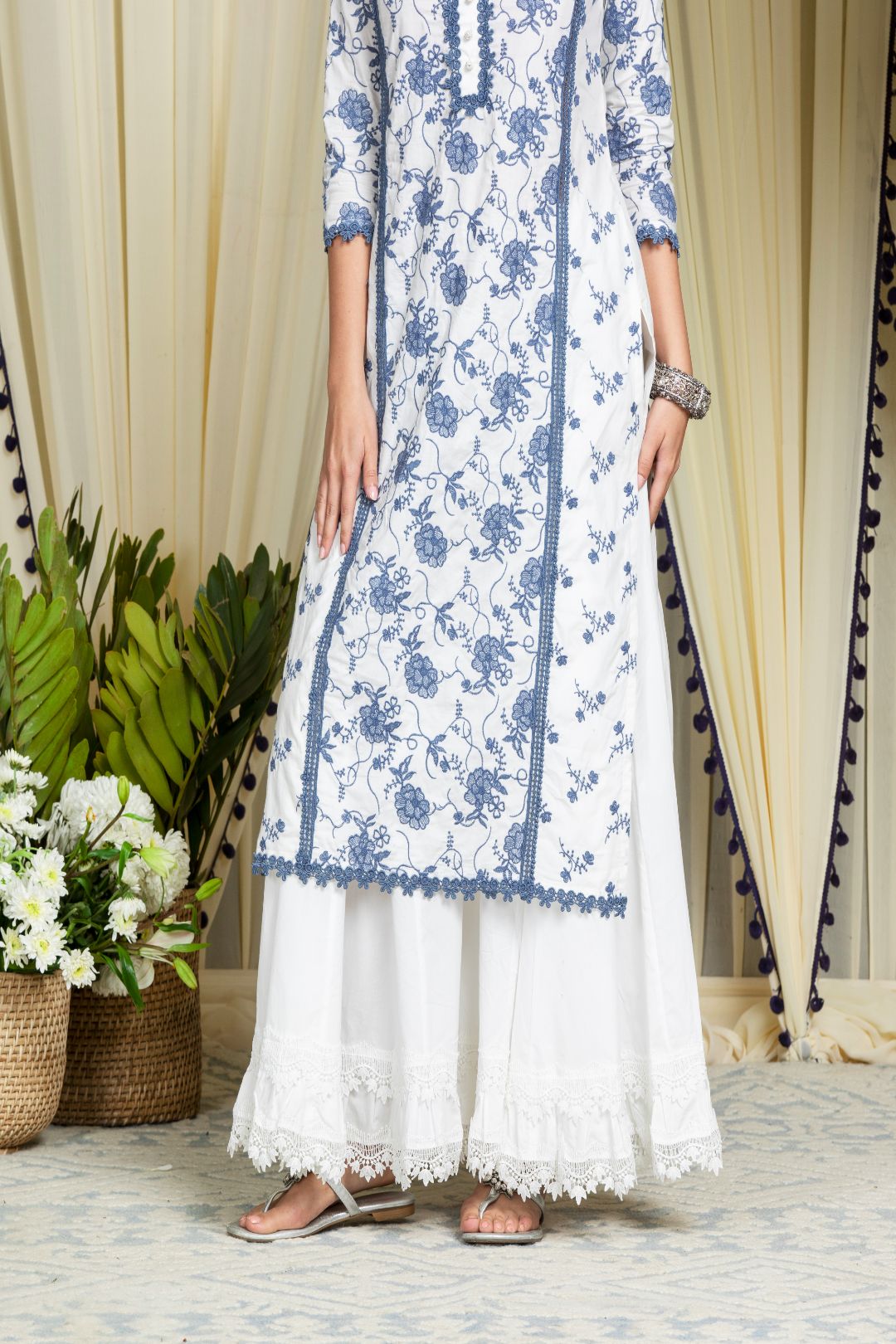 Rosetta Cotton Kurta with Sharara Set