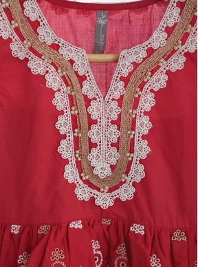 Nell Supima Cotton Red Kurta Set