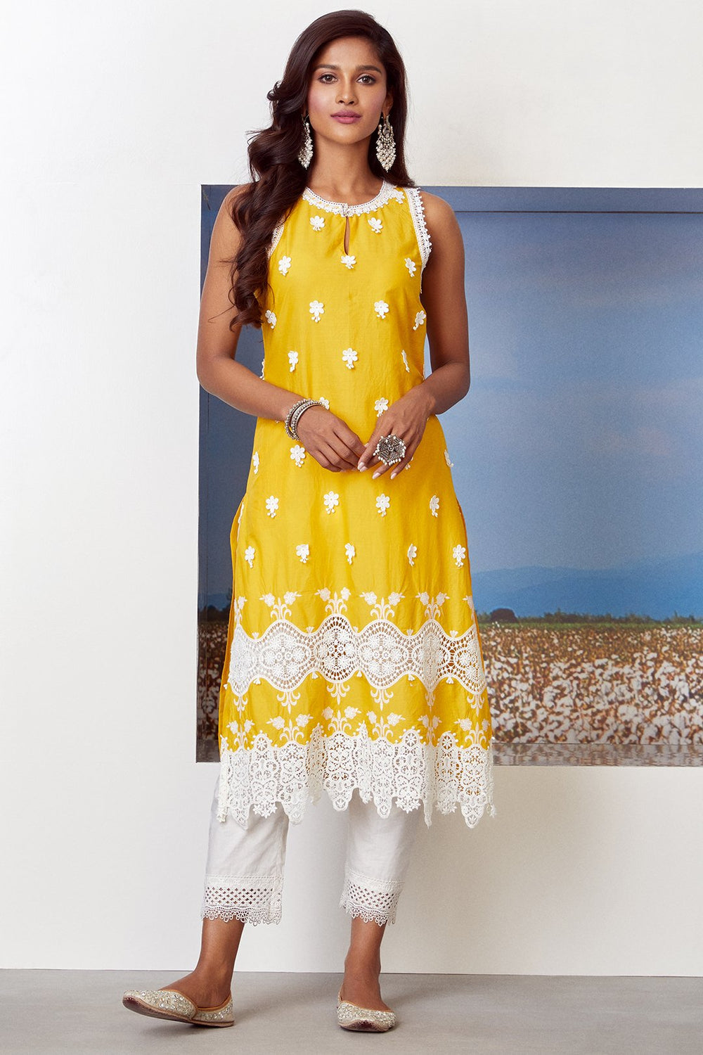 Mulmul Supima Cotton Julia Mango Kurta