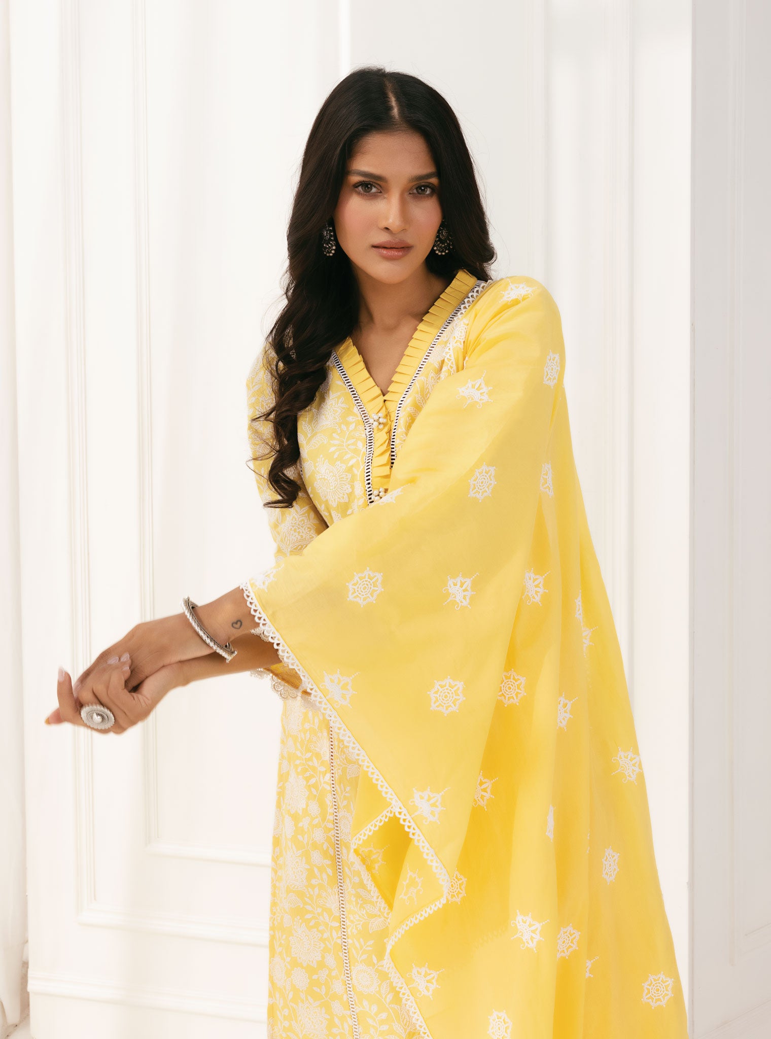 Mulmul Padma Yellow Dupatta