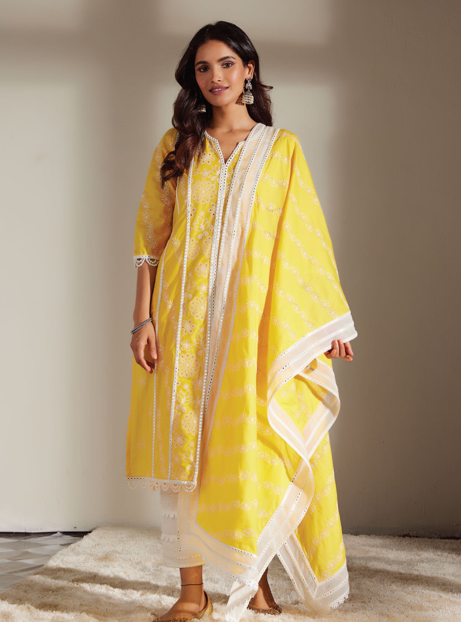 Mulmul Supima Cotton Shiloh Mango Dupatta