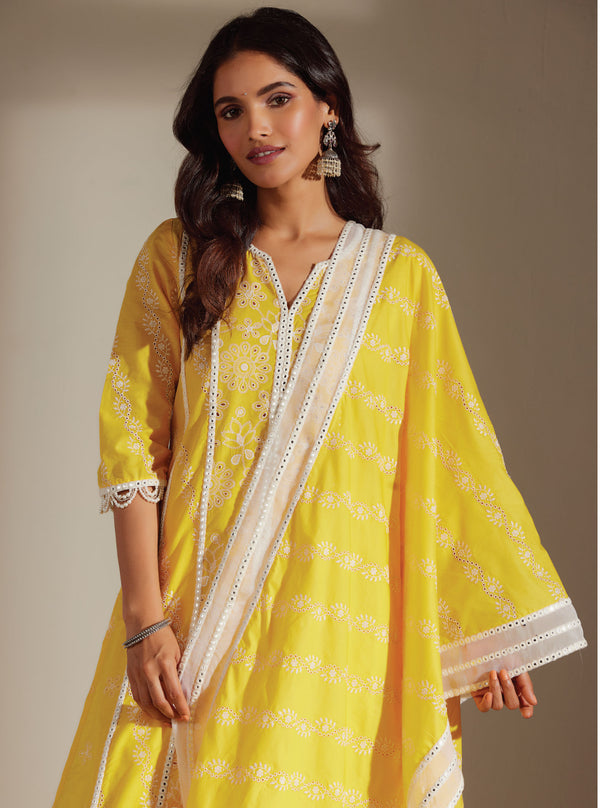 Mulmul Supima Cotton Ezra Mango Kurta